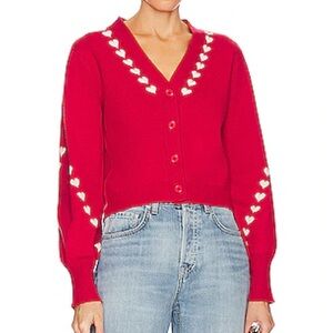 Red Heart Patterned Women's Sweater